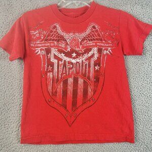 Tapout MMA Y2K Red Eagle Graphic Short Sleeve Shirt Boys Size Small